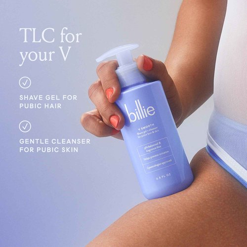 Billie Dermaplane Starter Kit + V Smooth Shave Gel & Cleanser for Pubic Hair & Skin - 6.5 oz.