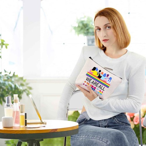 BLUPARK LGBTQ Gift Gay Pride Makeup Bag We Are All Human Equality Cosmetic Bag Human Rights Gift (We Are All Human)