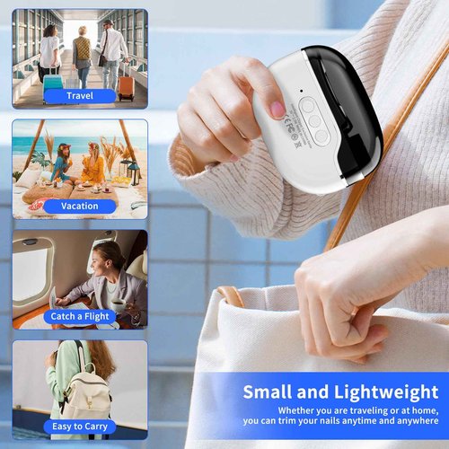 3 in 1 Electric Nail Clipper - 2025 New Electric Polishing Automatic Nail Clippers Electric Nail Trimmer with 3 Adjustable Speeds - USB Rechargeable & LED Light - Safe for Kids/Adults/Seniors