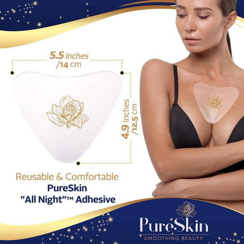 PureSkin Chest Wrinkle Pads-3 PACK-Decollete Anti Wrinkle Chest Pads | Silicone Patches for Wrinkles | Chest Wrinkle Pads Sleeping Reusable | Chest Wrinkles | Silicone Chest Pads
