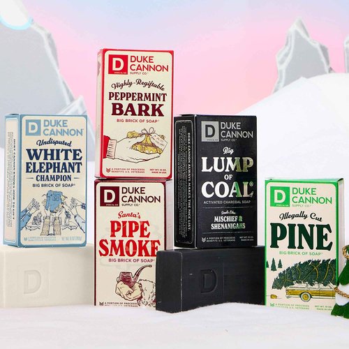 Duke Cannon Supply Co. Big Lump of Coal Soap Bar for Men Holiday Edition (Bergamot & Black Pepper Scent) Superior Grade, Extra Large, Paraben-free, All Skin Types, 10 oz (3 Pack)