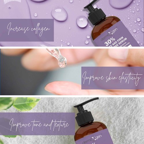 Dermaxgen Lift & Firm 30% Peptide Serum for Face – Anti-Aging Serum with Vitamin C, E, Matrixyl 3000, Aloe Vera & Hyaluronic Acid – Multi-Peptide Formula to Lift, Firm & Rejuvenate Skin (8 fl oz)
