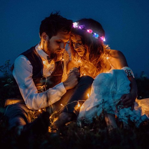 Chumia 50 Pcs LED Flower Crowns Headbands Light up Flower Hair Wreath Garlands Glowing Floral Headpiece for Halloween Girls Women Cosplay Holiday Wedding Party