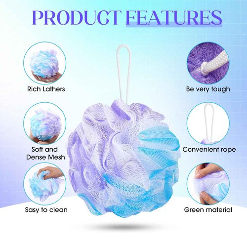 Sunnyray 100 Pcs Loofahs Bulk Bath Sponge Shower Luffas Exfoliating Body Scrubber Packs Soft Mesh Loofahs Balls Travel Cleaning Wash Puff Bathing Accessories for Women Men, 20g (Mixedcolor)