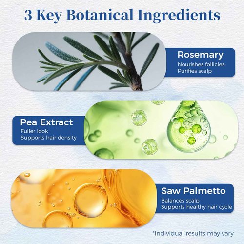 Hair Growth Serum Roll On 25ml/0.84Oz with Saw Palmetto, Rosemary & Pea Extract，Helps Support Thicker, Fuller Hair Appearance, Non-Greasy Hair Loss Support for Men & Women (2pcs)