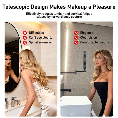 Wall Mounted Makeup Mirror with Magnification, 30X Magnifying Mirror for Wall, Bathroom Mirror for Shaving, Vanity Mirror Wall Mounted for Daily use, 8 Inch
