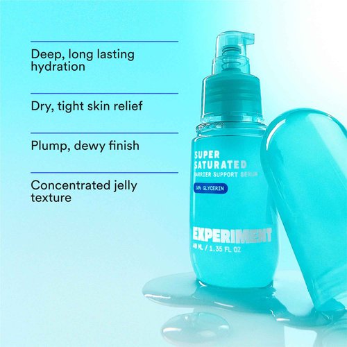 Experiment Super Saturated Ultra Hydrating Barrier Serum – 30% Glycerin, Polyglutamic Acid + Prickly Pear for Intensive Moisture, Plump + Dewy Skin, 1.35 FL OZ – Vegan for All Skin Types