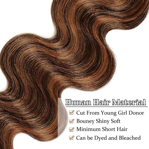 2x6 HD Lace Closure P1/30 Highlight Body Wave Transparent 2 by 6 HD Lace Closure 14 Inch 100% Brazilian Virgin Unprocessed Middle Part Human Hair Closure