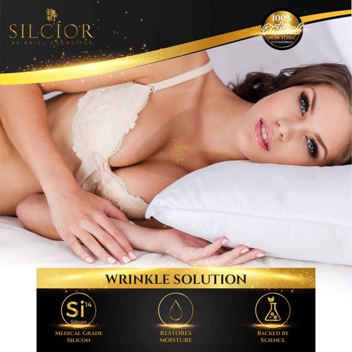 SILCIOR 2 PACK Silicone Chest Wrinkle Pads, Reusable Anti-Wrinkle Decollete Patches, Overnight Chest Smoothing Pads for Fine Lines, Skin-Firming Crepe Pad
