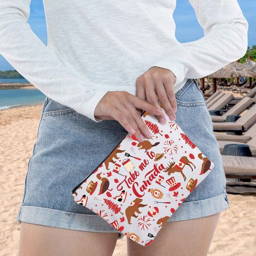 WZMPA Canada Travel Cosmetic Bag Canada Souvenir Gifts Take Me To Canada Zipper Pouch Bag Canada Trip Merchandise (To Canada)