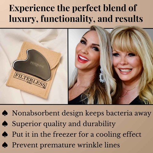 FilterLESS Era Ace of Spades Gua Sha Facial Tool | Stainless Steel Face Massager for Sculpting, Muscle Scraping & Lymphatic Drainage