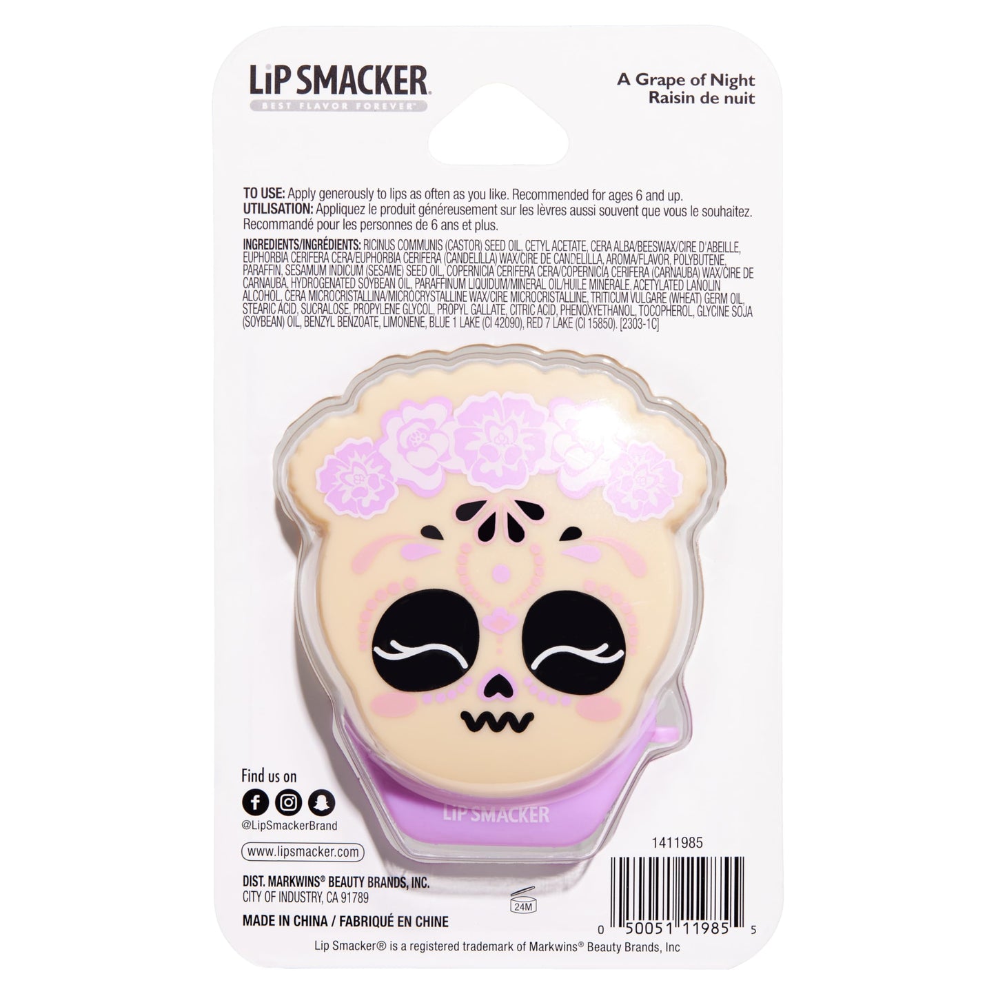 Lip Smacker Day of the Dead Lip Balm - A Grape of Night