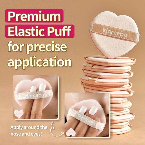 KLARCEBO New Heart Cica Cushion Foundation – Lightweight K-Beauty Cushion Compact with Centella Asiatica, Natural Coverage, Long-Lasting, Non-Caking, Moisturizing Makeup with Elastic Puff