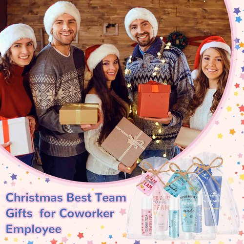 Dansib 36set/144pcs Best Team Ever Gifts Christmas Bulk Gifts for Coworkers Women Employee Appreciation Gift Christmas Party Favors Xmas Stocking Stuffers Items Travel Hand Lotion and Lip Balm Set