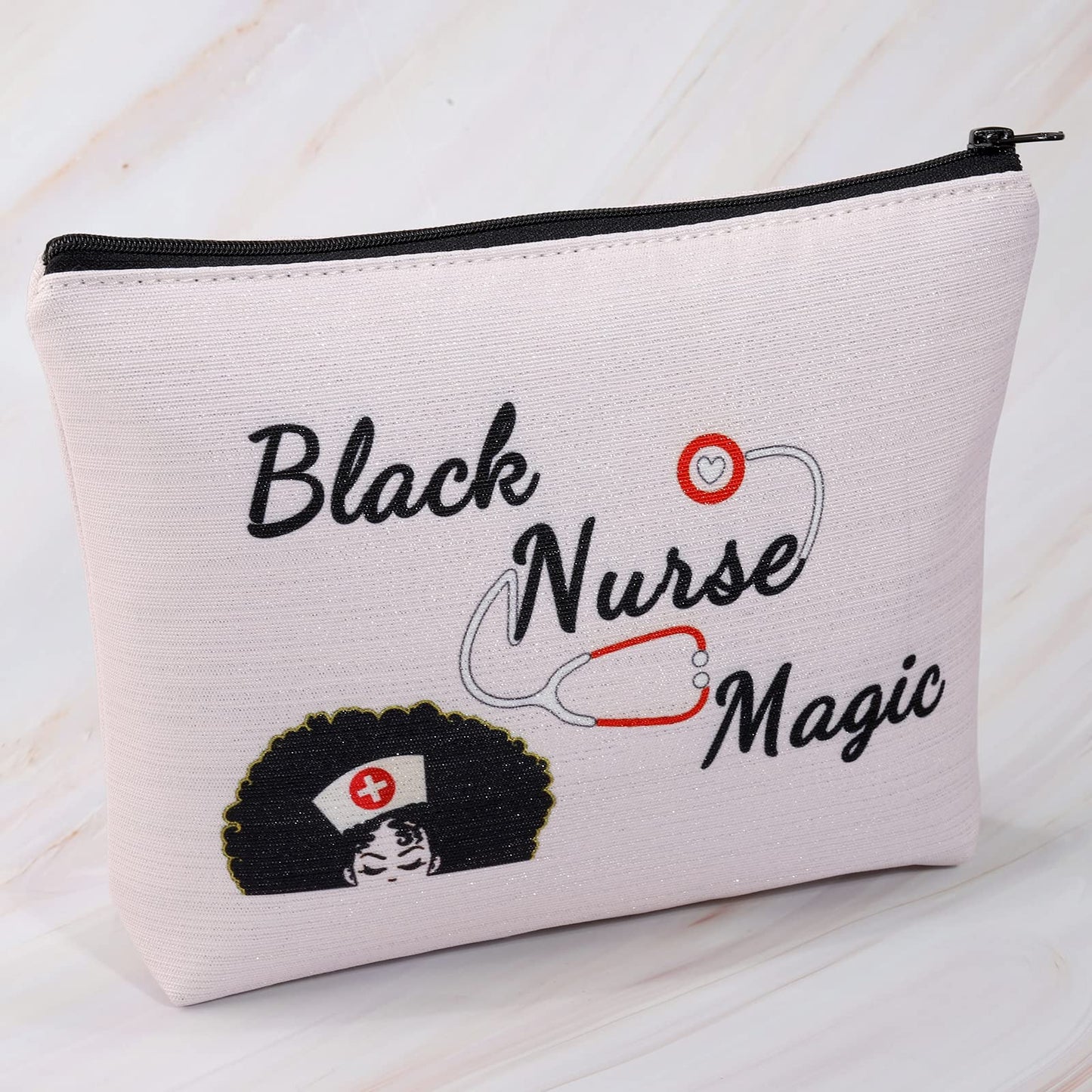 MBMSO Black Nurse Magic Bag Black Nurse Gifts Afro Nurse Gifts Nurse Makeup Bag African American Nurse Gifts (Black Nurse Magic pink)