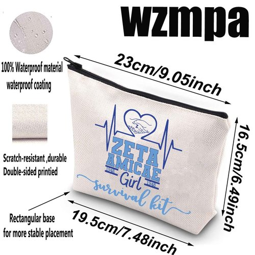 WZMPA 1948 Dove Sorority Paraphernalia Cosmetic Makeup Bag Sorority Sisters Gift Zeta Amicae Girl Survival Kit Makeup Zipper Pouch Bag For Women Girls (Zeta Amicae Girl)