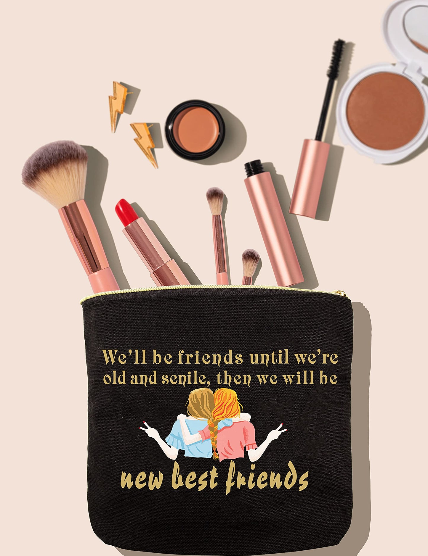 VeryMerryMakering We'll be Friends, New Best Friends Makeup Bag, Good Friend Gifts for Women, We Will be Friends Until We are Old, Well be Friends Cosmetic Bag, Birthday Gifts for Friends Female