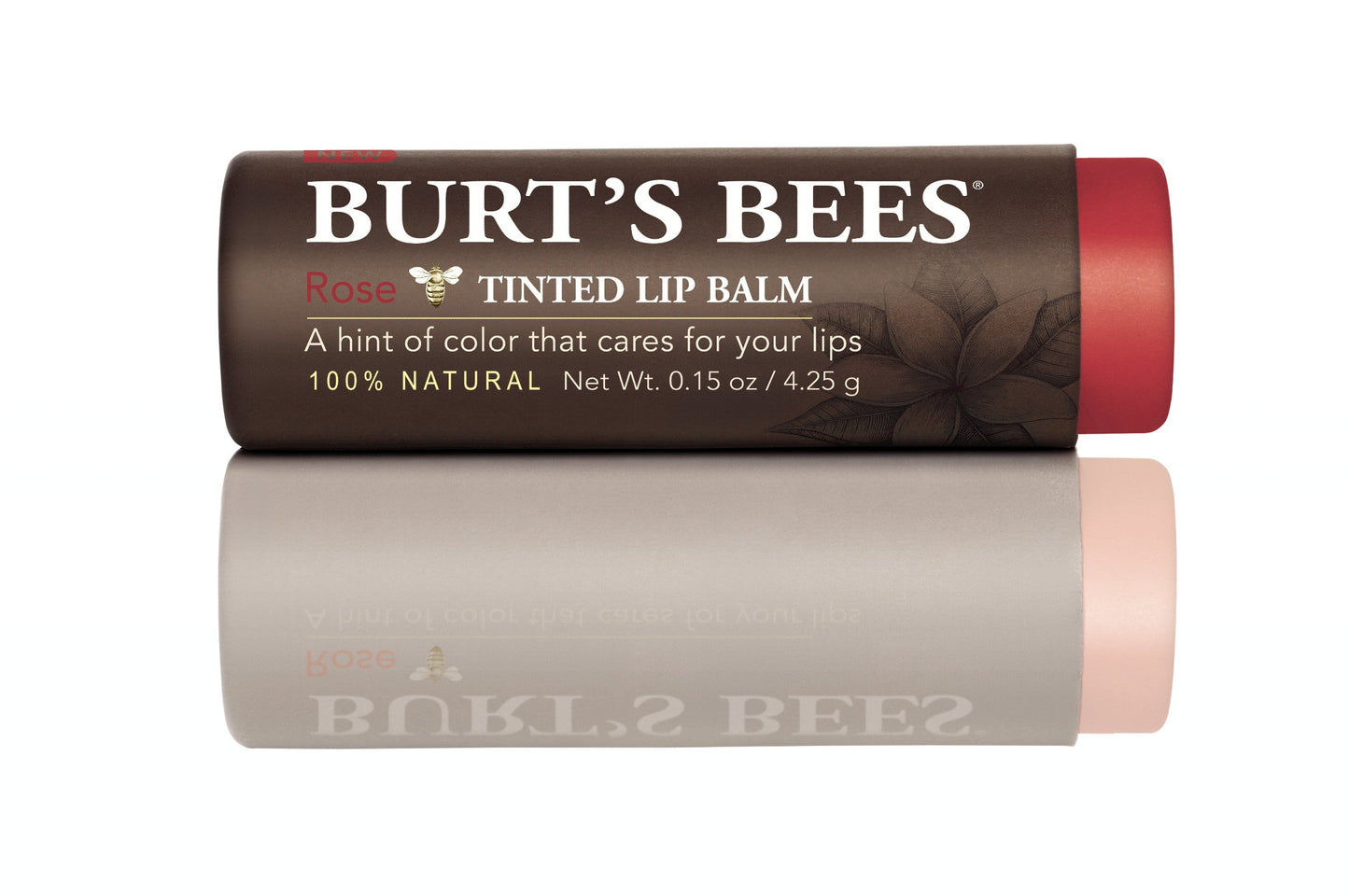 Burt's Bees 100% Natural Tinted Lip Balm, Rose with Shea Butter & Botanical Waxes – 2 Tubes