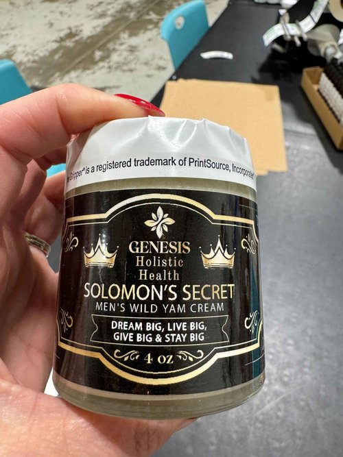 Genesis Solomon's Secret Men's Wild Yam Root Cream – Organic Vitality Support for Men, Non-Toxic, Made in the USA – Safe & Gentle Organic Formula for Skin and Wellness (4oz Jar)