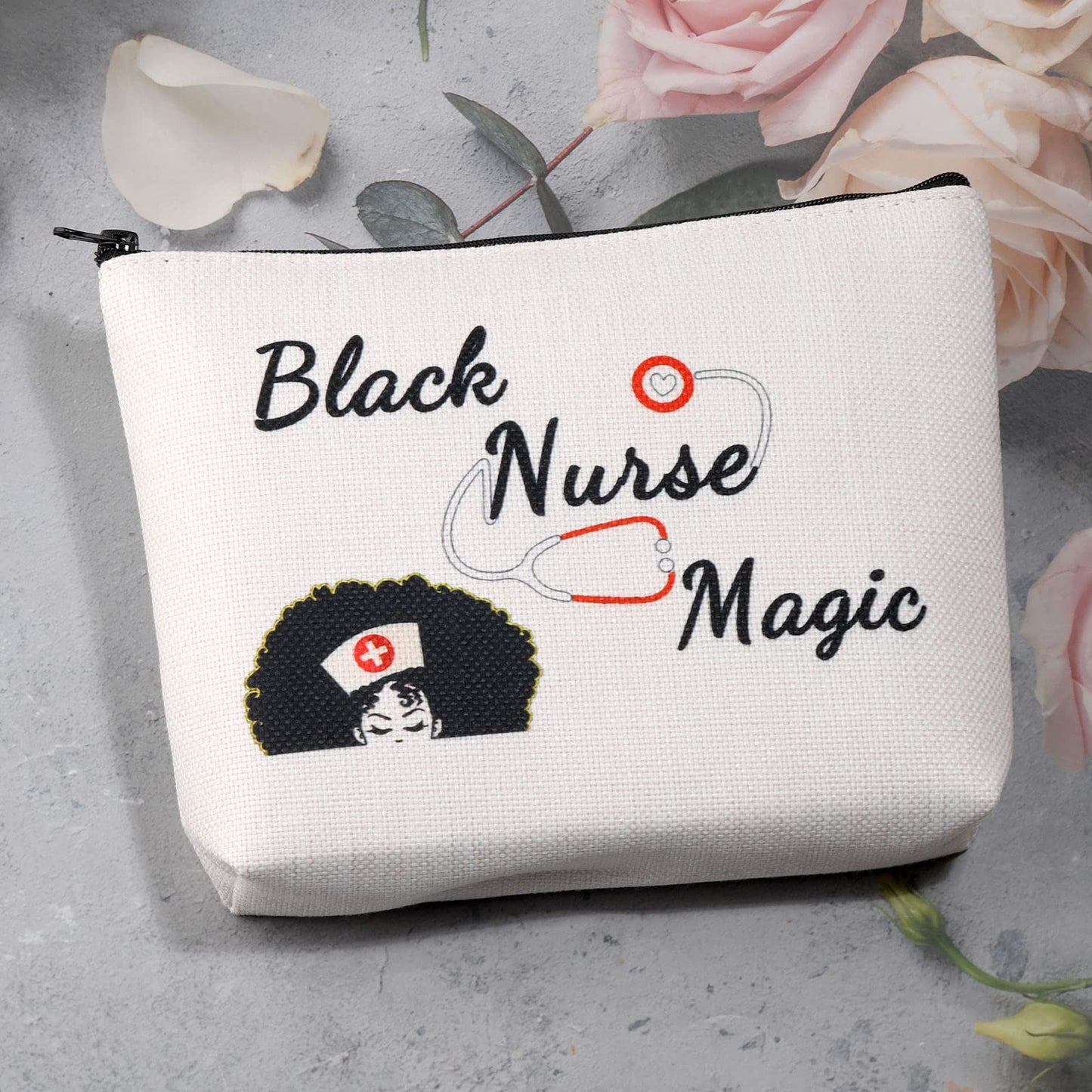 MBMSO Black Nurse Magic Bag Black Nurse Gifts Afro Nurse Gifts Nurse Makeup Bag African American Nurse Gifts (Black Nurse Magic Bag)