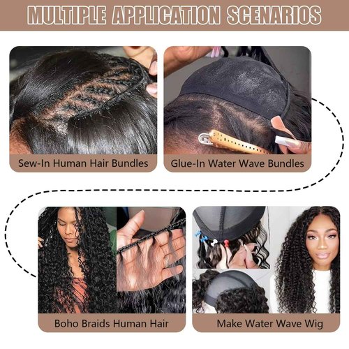 12A Water Wave Human Hair Bundles Wet And Wavy Bundles Human Hair 100% Unprocessed Brazilian Virgin Water Curly Bundle Natural Black Color 16 Inch