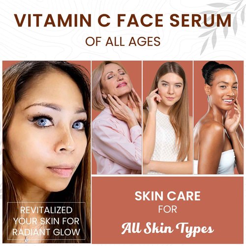 Live Healthy Super Vitamin C Serum for Woman over 70 - Super C Serum with Peptides, Hyaluronic Acid - Brightening, Anti Aging, Lifting & Firming, Wrinkle & Age Spots Reduction - Made in USA | 30ml