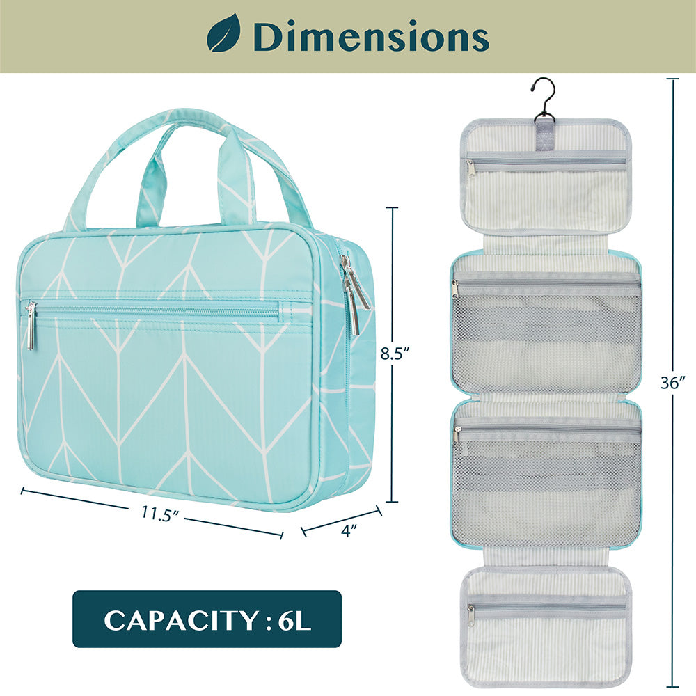 Travel Toiletry Bag with Hanging Hook Water-Resistant Organizer Pouch