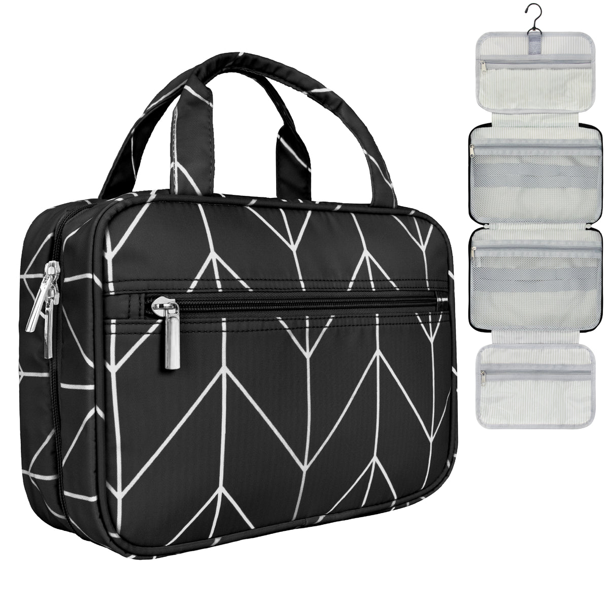 Travel Toiletry Bag with Hanging Hook Water-Resistant Organizer Pouch