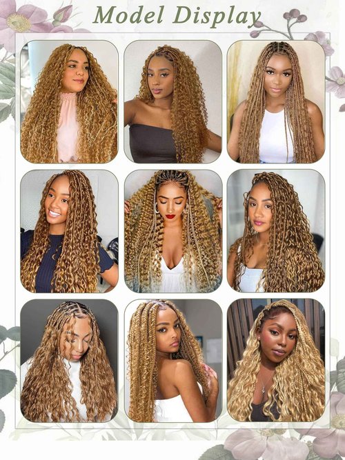 KULYMUWIG Blonde Human Braiding Hair for Boho Braids Deep Wave 18 Inch 100 g 4 Bundles Bulk Human Hair for Braiding No Weft 10A Curly Human Hair Extensions Wet and Wavy Color 27