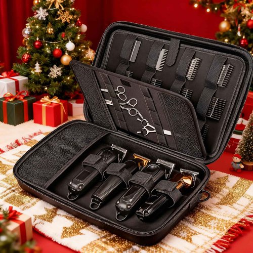 KiddoCraze Barber Bags for Hair Clippers and Supplies, Hair Cutting Barber Supplies Organizer Bag, Hair Trimmer Organizer for Men Razor Guard Grooming Kits (Case Only)