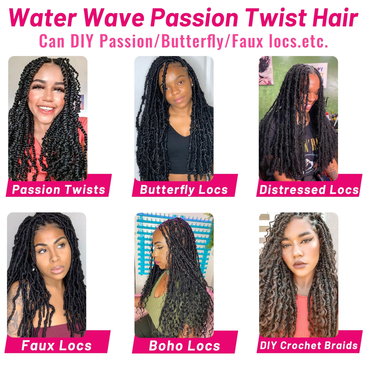 Dorsanee Honey Blonde Passion Twist Hair 18 Inch 7 Packs Water Wave Crochet Hair Long Bohemian Curly Braiding Hair for Butterfly Locs, Faux Locs, Boho Style Spring Twist Crochet Braids (27#)