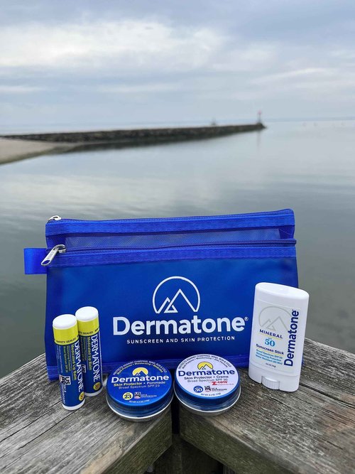 Dermatone Outdoor Protection Gift Pack | Contains 4 of our Sunscreen, Skin Protection Products | Classic Tin, Z-Cote, Mineral Sunscreen Stick & 2 Medicated Lip Balms