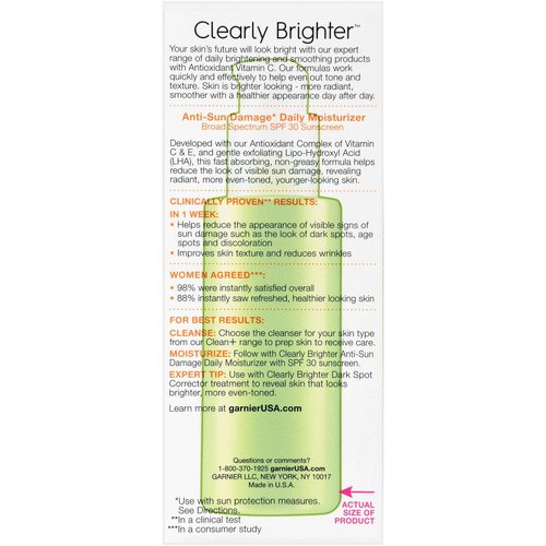 Garnier SkinActive SPF 30 Face Moisturizer with Vitamin C, 2.5 fl. oz.