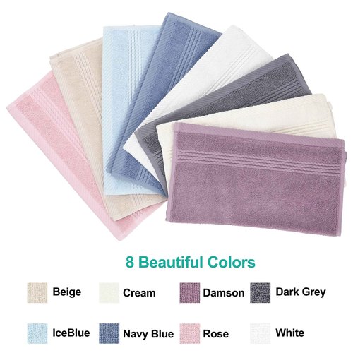 EastNBlue Lara 100% Turkish Cotton Washcloths 4 Pack, Extra Soft & Absorbent Wash Cloths for Face & Body (12" x 12"), Terry Cloth, Small Hand Towels for Bathroom, Dark Grey