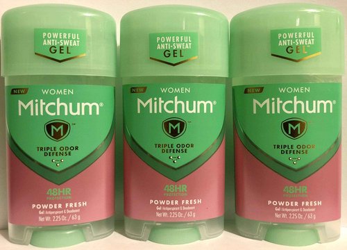 Mitchum Gel Anti-Perspirant Deodorant, Triple Odor Defense for Women, Powder Fresh, 2.25 Oz - 3 Pack