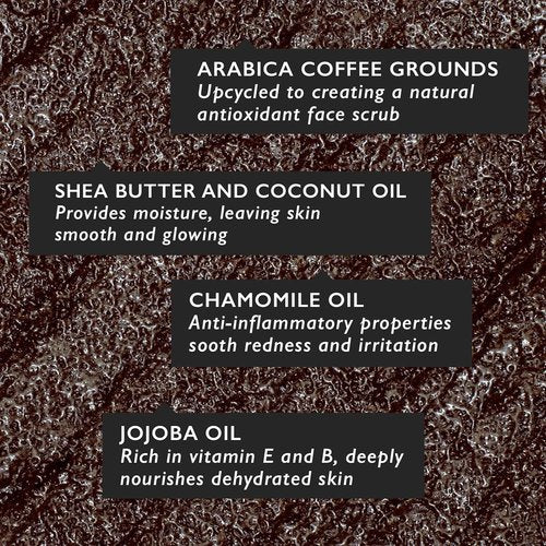 UpCircle Coffee Face Scrub - Floral Blend For Sensitive Skin 3.5oz - Chamomile, Shea Butter, Coconut + Rosehip Oil - Natural, Vegan Face Exfoliator For Soft, Smooth Skin