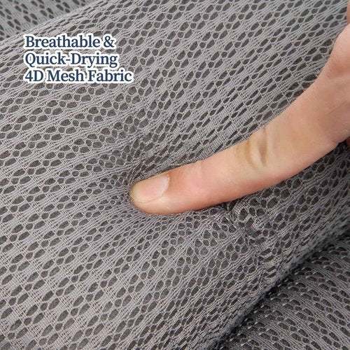 Bath Pillow Bathtub Pillow with Neck and Back Support, 6 Non-Slip Suction Cups and Soft Breathable Mesh Material Bath Pillows for Tub, Quick -Dry and Gray
