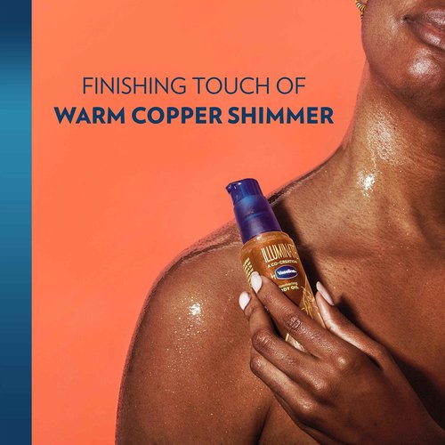 Vaseline Radiant X Even Tone Nourishing Body Lotion With 1% Niacinamide, Coconut Oil, Vitamin C, & Peptides 11 oz & Illuminate Me Shimmering Body Oil Created for Melanin Rich Skin