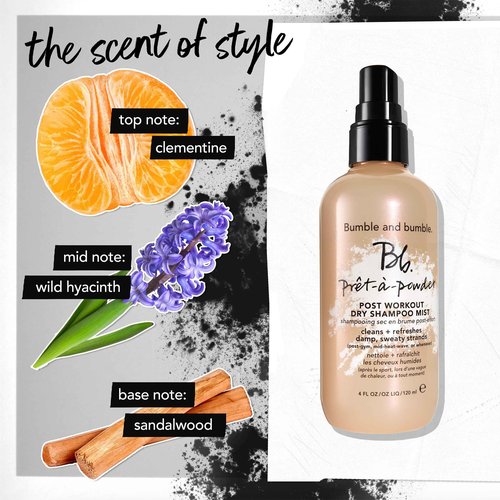 Bumble and bumble. Prêt-à-powder Post Workout Non-Aerosol Dry Shampoo Hair Mist | Cleanses Sweaty Hair + Eliminates Odor | Curly, Wavy, Straight, 4 Fl Oz