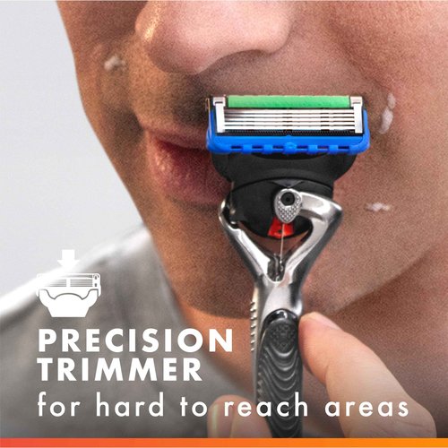 Gillette Fusion5 ProGlide Razor Refills for Men, 5 Razor Cartridges for FlexBall Razor Handle, 5-Blade Razor Blades, Precision Trimmer for Men
