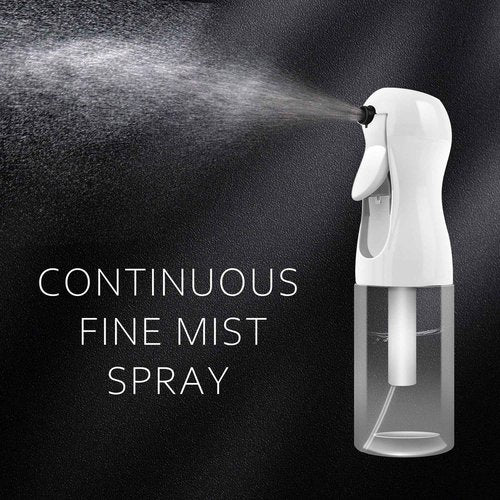 AMOMELA 2Pcs Continuous Spray Bottle For Hair,Ultra Fine Refillable Water Mister for Hair Styling, Plants, Cleaning, Salon, Misting & Skin Care（200ml/6.8oz Clear） (200ML 2PACK)
