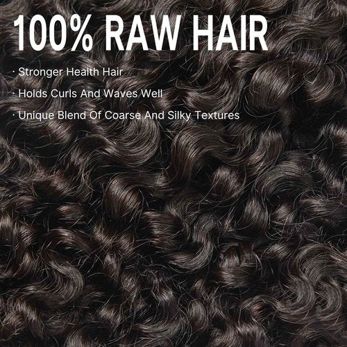 ASHINE Tight Curly Burmese Raw Human Hair Bundles – Unprocessed 100% Human Hair Single Bundle 14 Inch