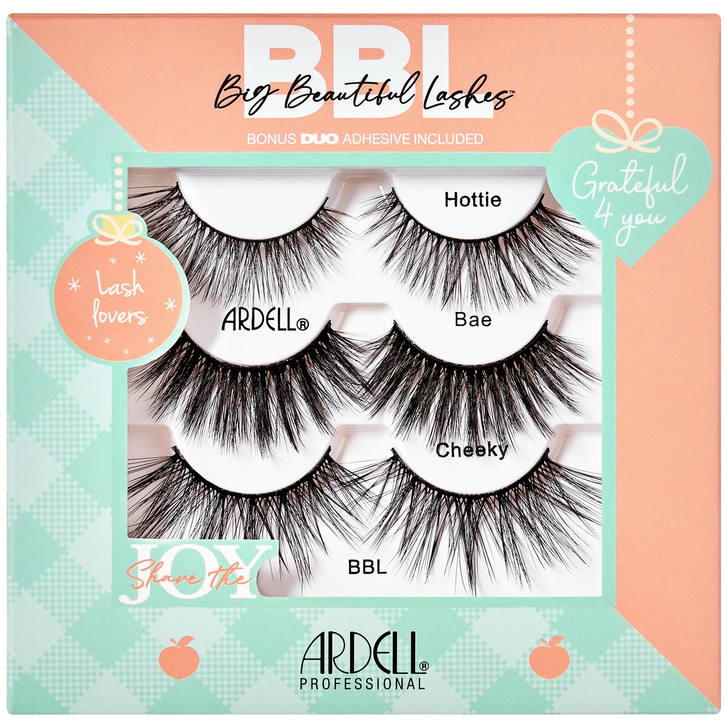 Ardell BBL Big Beautiful lashes Holiday 3-pair Gift Set, BBL Hottie, BBL Bae and BBL Cheeky, 1-pack