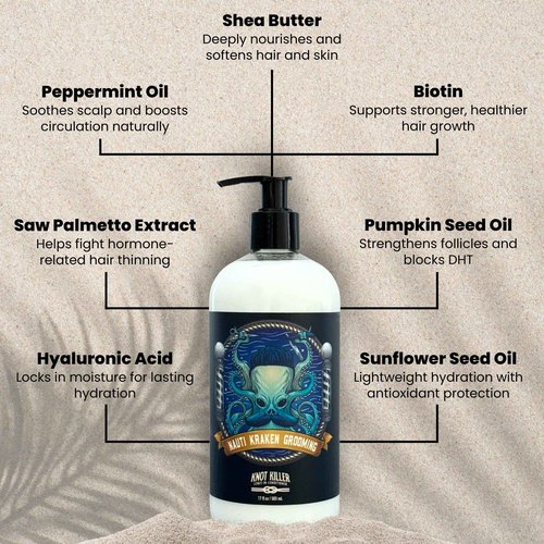 Knot Killer Leave In Conditoner, 17 fl oz - Sulfate & Paraben Free, All Natural Hair & Beard Detangler, Cooling Pepermint Moisturizer for All Hair Types