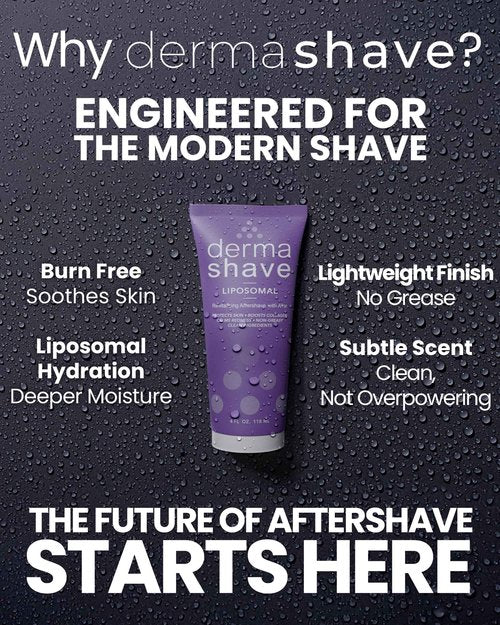 DermaShave - After Shave Lotion for Men - Great for Sensitive Skin - Liposomal Aftershave - No Greasy Feel, Clean Antiseptic Formula