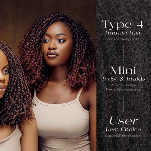 BLL Afro Kinkys Bulk Human Hair, 16 Inch 50g/Pack, 100% Human Hair for Mini Twist Braiding Dreadlock Loc Extensions Afro Kinky Curly Hair Bulk (1B, 16 Inch Pack Of 1)