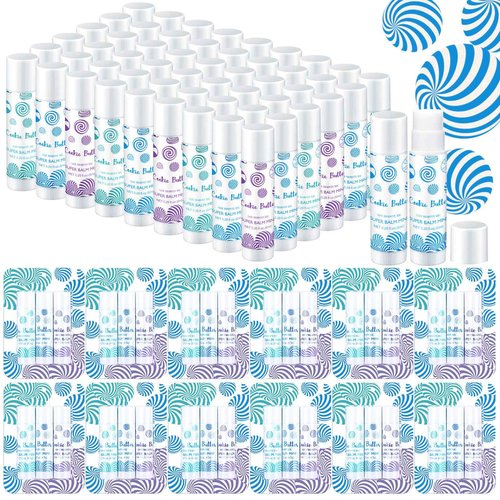 Leelosp 72 Pcs Christmas Lip Balm Gifts Bulk Candy Shapes Lipstick Set Sugar Moisturizing Balms Natural Organic for Christmas Gifts Stocking Stuffers for Coworker Employee Winter Holiday Party Favors