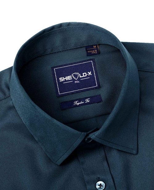 Alimens & Gentle Slim Fit Dress Shirts for Men Long Sleeve Stretch Stain Proof Wrinkle Free Button Down Shirts Formal Shirts Light Navy