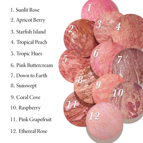 LAURA GELLER NEW YORK Baked Blush-n-Brighten Marbleized Blush + Angled Brush (04 Ethereal Rose, 47mm)