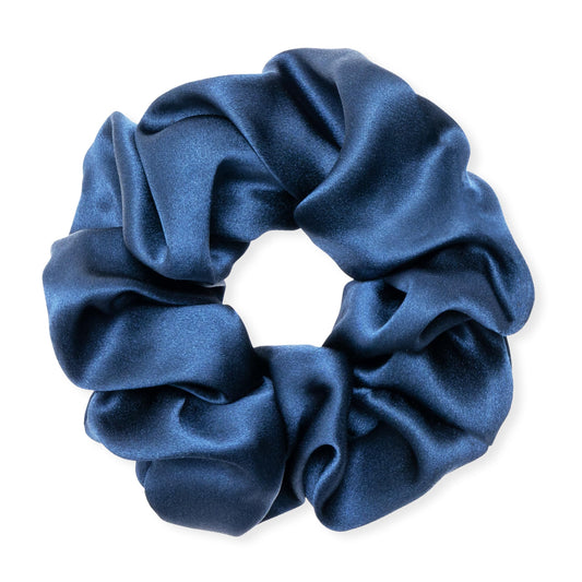 MurierSilk Silk Hair Scrunchies 100% Pure Mulberry Silk Hair Tie for Women Grils, Silk Elastic Ponytail Holder Hair Accessories, Silk Hair Wrap Prevents Hair From Frizz And Breakage (Navy Blue)